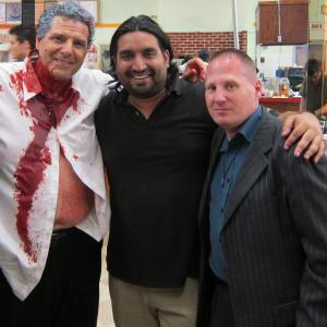 Rich Rossi (He's Way More Famous Than You, Knuckleheads), John Thomas (NYC casting director) and Ronnie Banerjee on the set of Night Bird