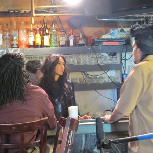 Tiffany Pulvino (What Just Happened, Dexter, Vatos Locos) and Ronnie Banerjee on the set of Night Bird
