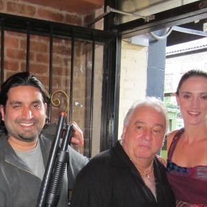 Vinny Vella (Casino, The Sopranos, Kill the Irishman), Miriam Weisbecker (He's Way More Famous Than You, Blemished Light) and Ronnie Banerjee on the set of Night Bird