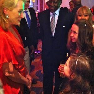 Meryl Streep giving advice to Olivia Shea and Allie Shea at the 2012 AARP Movies For Grownups Awards