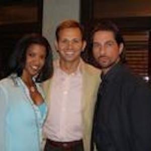 Travis on set with former cast mates Michael Easton and Renee Goldsberry One life to Live