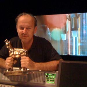 Peter Warnier with his golden calf best sound 2010 for RU There