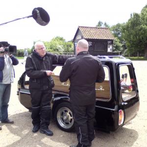 Paul filming with Richard Wilson for BBC1s Two Feet in the Grave