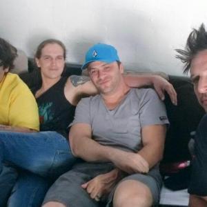 Left to right, Andy Milonakis, Jason Mewes, Shannon Brown and Simon Rex, from the set of Halloweed.
