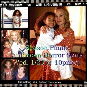 Behind the Scenes of American Horror StoryAsylum Season Finale Madness Ends 2013 Sade Kimora Young Jessica Lange  Evan Peters