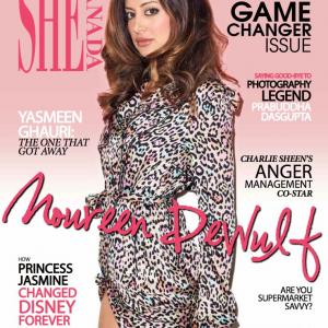Noureen DeWulf on the February 2013 cover of SHE Magazine