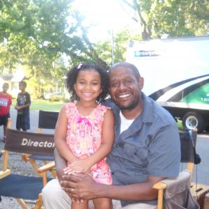 Ariana Neal & Forest Whitaker on the set of 'Vipaka' directed by Phillipe Caland.