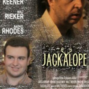The poster from the film Jackalope Also shown are Brandon Keener Walt Rieker and Rachel Rhodes feet!