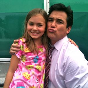 With Dean Cain on the set of A Case for Christmas (2011).