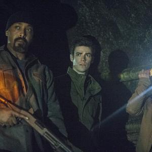 Still of Jesse L Martin Grant Gustin and Carlos Valdes in The Flash 2014