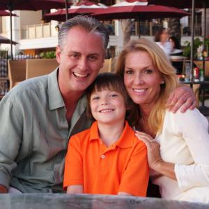 Lucas Martin on set Sandpearl Resort Commerical with acting mom Gail Lotze and dad Cliff Barrineau