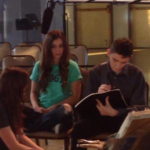 Neva, Maiah, and Noah on the set of Feral