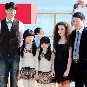 Director Lee SangWoo with cast of Barbie Lee CheonHe the Kim sisters and Cat Tebo