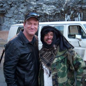 Bill Rahn and Rigo Nova as Taliban Soldier on the set of Virtuous