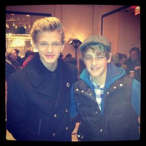 Steffan Argus & Cody Simpson getting ready for departure to their Macy's Parade performances