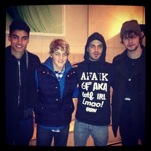 Steffan Argus with the band, The Wanted