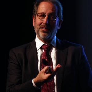 Hydrologist Jay Famiglietti speaks at water symposium held at the Annenberg theater at the Palm Springs Art Museum, March 20, 2014.