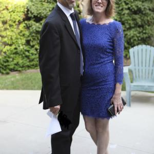 Jay Famiglietti and wife Catherine before Environmental Media Awards, September, 2012.