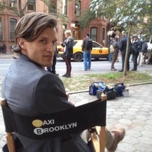 Andy Peeke on the set of Taxi Brooklyn