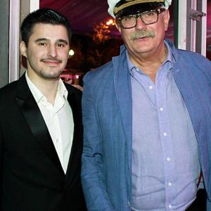 (L-R) Producer Josh Wood and Academy Award-winning director Nikita Mikhalkov at the 34th Moscow International Film Festival official after-party on June 21, 2012 in Moscow, Russia.