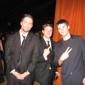 (L-R) Actors Chris Flynn, Jon Abrahams and producer Josh Wood attend the 15th Annual Screen Actors Guild Awards cocktail party held at the Shrine Auditorium on January 25, 2009 in Los Angeles, California.