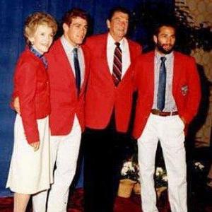 Mark (left) and Dave Schultz with President and Mrs. Reagan
