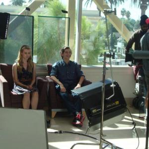 Nicole Tompkins and Andy Scott Harris on the set of The Bluff