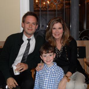 Suits TV series  on set with Patrick J Adams and Susan St James May 2011