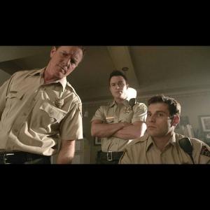 Still of Lou Ferrigno Jr with Linden Ashby and Ryan Kelley in Teen Wolf 2014
