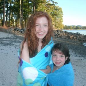 Annalise Basso and Kennedy Brice on set of The Goats