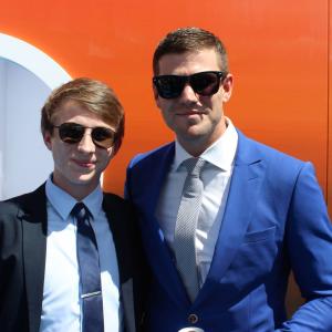 Kevin Moody and Austin Stowell at the premiere of Warner Bros Pictures Dolphin Tale 2 in Westwood California 2014