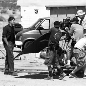 Cinematographer Eric Leach & crew dolly actor Jim Thalman.