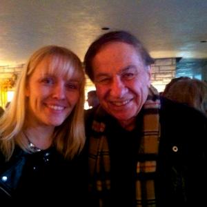 Christine Hals with legendary Disney songwriter Richard Sherman at the pre Oscar party for the 2013 music nominees Hosted by the Cacavas family and the SCL