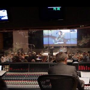 Recording full orchestra at Warner Bros Studios in Los Angeles.