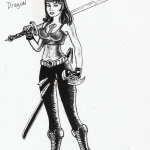 Early concept art for Kristina Michelle as Lady Dragon