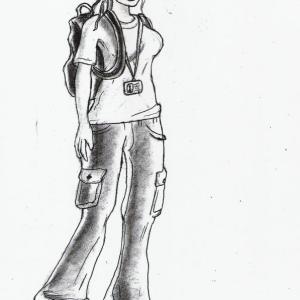 Early concept photo of Kristina Michelle as Bridget Drake in Lady Dragon.