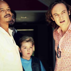 Todd Bridges Zachary Alexander Rice and Charlie Hofheimer filming the feature Dependents Day