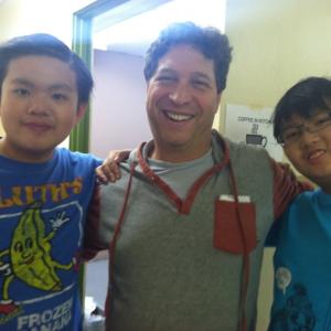 Still Michael Zhang (Recurring role) , Matthew Zhang (Lead Series Regular Role) and producer Jonathan Stern (Children Hospital) is shooting new TV pilot (Dumb American Family 2014) Cartoon Network/ Adult Swim.