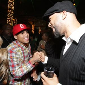 Common and Chris Brown at event of This Christmas 2007