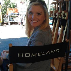 Stand-In Katie Garner relaxing on the set of 
