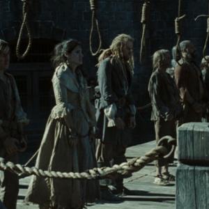 Azmyth Kaminski stands at the gallows in Pirates of the Caribbean 3  Film Still