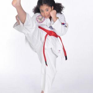Sabrina receives her Red Belt in Hopkido Karate in 2010