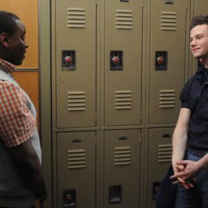 Still of Chris Colfer and Alex Newell in Glee (2009)