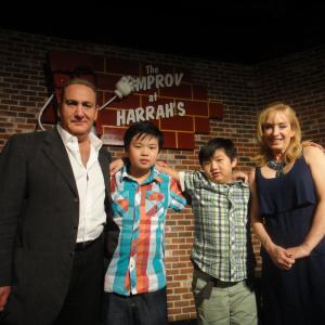 from left to right, Billy Riback (Disney Comedy Writer and Host), Michael zhang(Actor in The Avengers, 2012; and Space Warriors, 2013), Matthew Zhang (Stand up Comedian), and Joey Paul Jensen CSA/Producer (Soul Surfer, 2011)