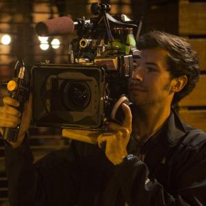 Burke Doeren operating a camera on Discovery Channels Warlocks Rising series