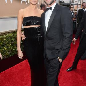 Adam Levine and Behati Prinsloo at event of 72nd Golden Globe Awards 2015