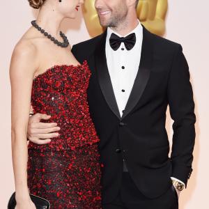 Adam Levine and Behati Prinsloo at event of The Oscars 2015