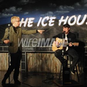 PASADENA, CA - JANUARY 31: Comedians Andy Dick (L) and Paris Dylan perform during their appearance at The Ice House Comedy Club on January 31, 2013 in Pasadena, California. (Photo by Michael Schwartz/WireImage)