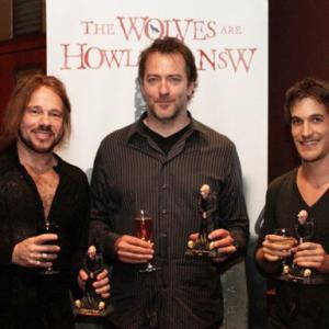 Domiziano Arcangeli (Winner of Best Independent Horror Film Award-House of Flesh Mannequins,2009-In Sydney,2010)with Kerry Prior and Steven Kassistrios(The Horseman).
