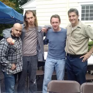 Sean Leser, Brian Carter, and P.J. Marino on set of 